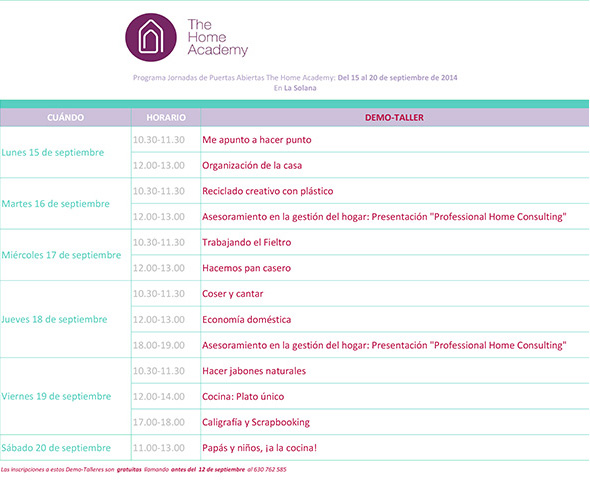 Programa Jornadas de Puertas Abiertas The Home Academy